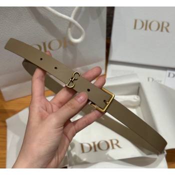 Dior Saddle Loop Belt 2cm in Smooth Leather with CD Pin Buckle Khaki/Gold 2026 DR031705 (99-260317027)