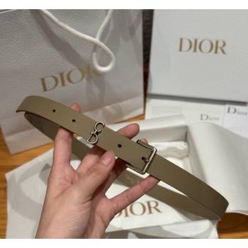 Dior Saddle Loop Belt 2cm in Smooth Leather with CD Pin Buckle Khaki/Silver 2026 DR031705 (99-260317028)
