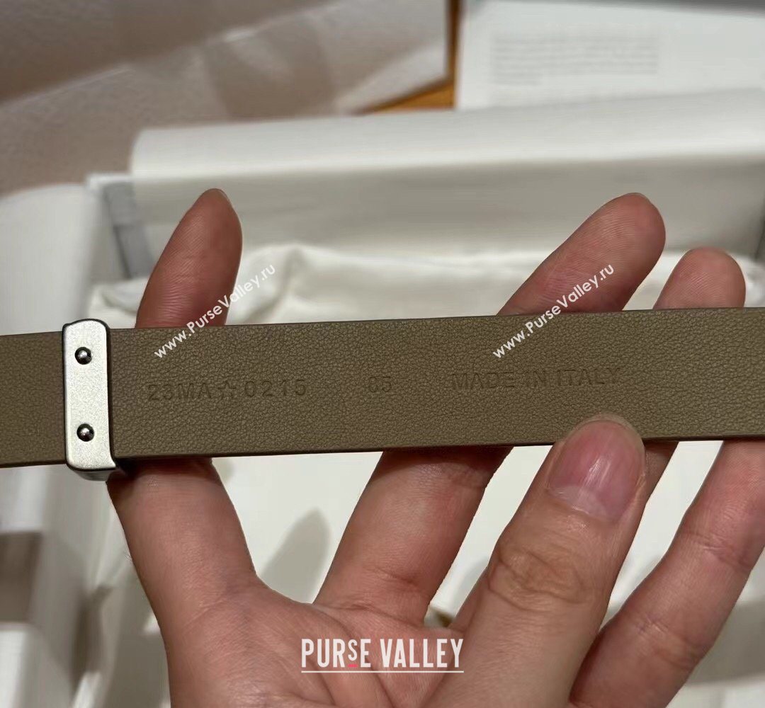 Dior Saddle Loop Belt 2cm in Smooth Leather with CD Pin Buckle Khaki/Silver 2026 DR031705 (99-260317028)