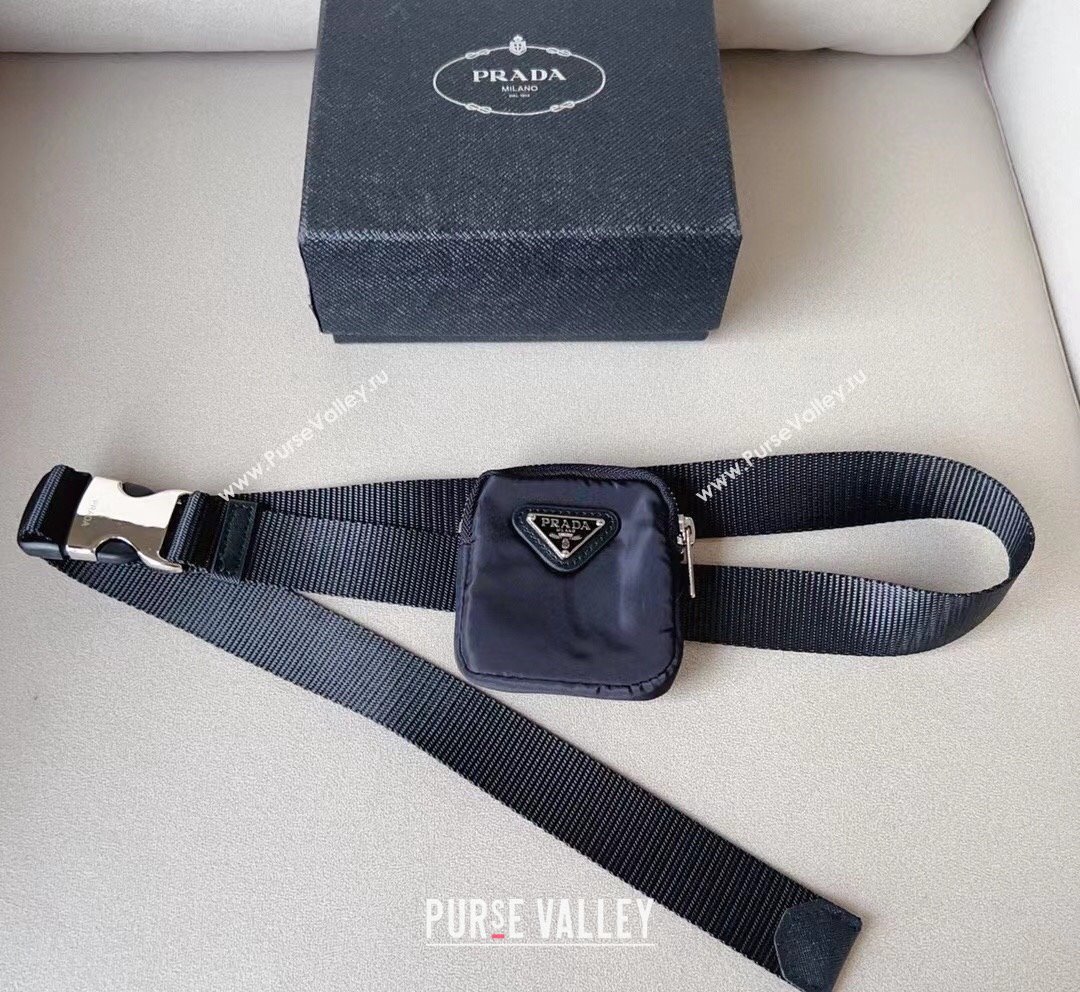 Prada Belt Bag in Nylon Fabric Black 2 2023 1018 (99-231018176)