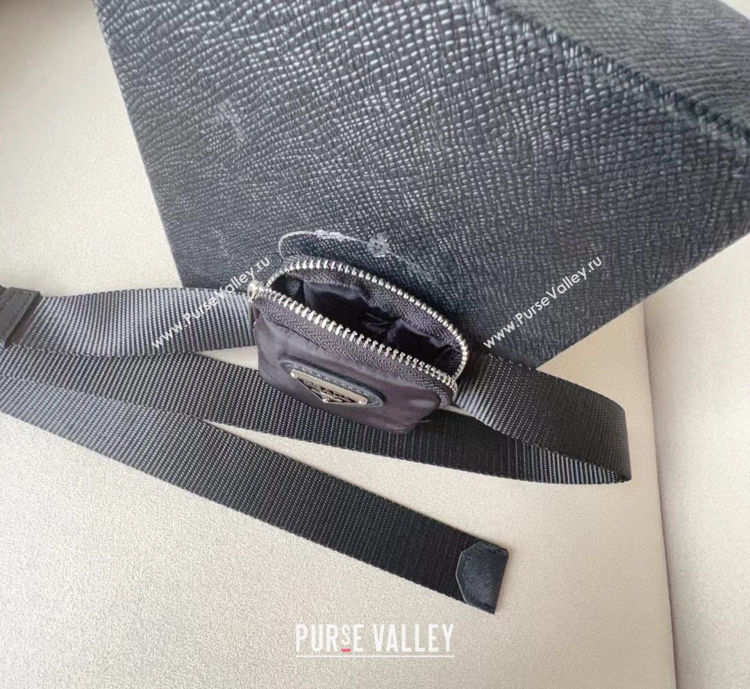 Prada Belt Bag in Nylon Fabric Black 2 2023 1018 (99-231018176)