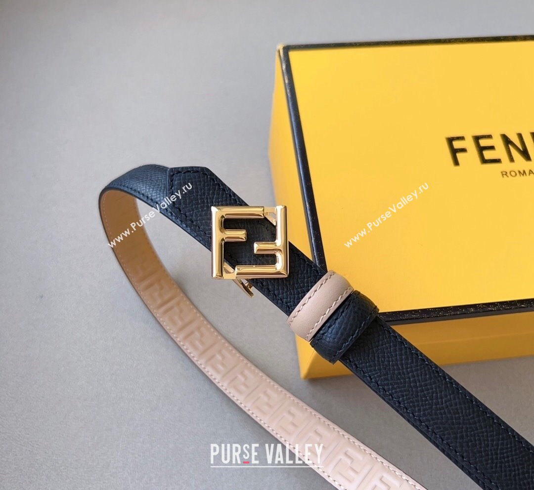 Fendi FF Diamonds Belt 2cm in Calfskin Black Nude 2023 FE10182 (99-231018162)