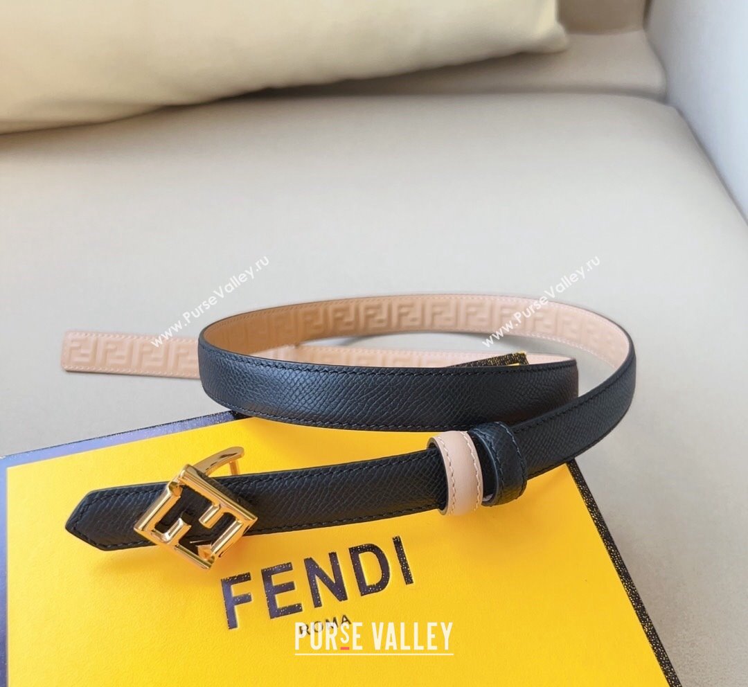 Fendi FF Diamonds Belt 2cm in Calfskin Black Nude 2023 FE10182 (99-231018162)