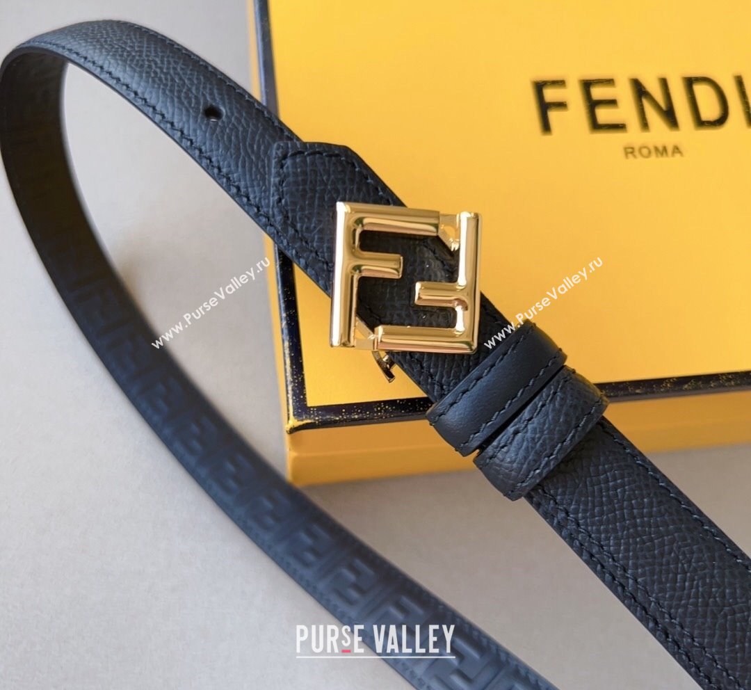 Fendi FF Diamonds Belt 2cm in Calfskin Leather Black 2023 FE10182 (99-231018165)