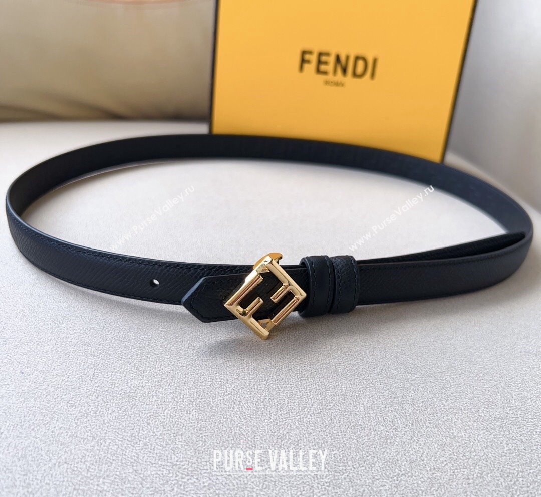 Fendi FF Diamonds Belt 2cm in Calfskin Leather Black 2023 FE10182 (99-231018165)