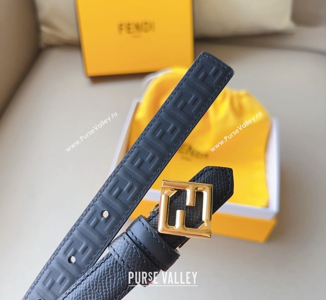 Fendi FF Diamonds Belt 2cm in Calfskin Leather Black 2023 FE10182 (99-231018165)