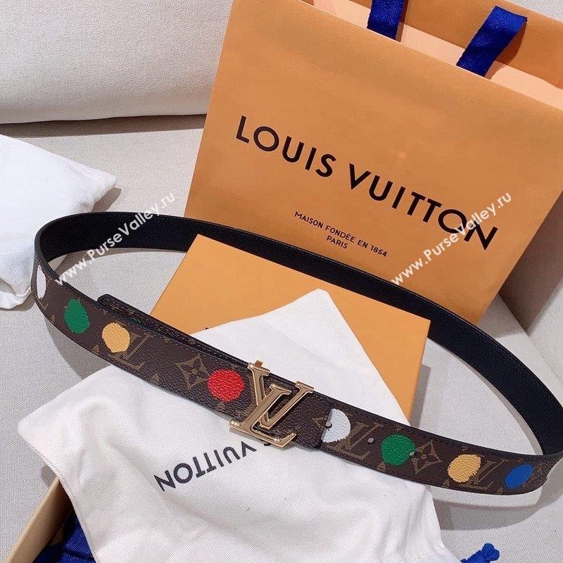 Louis Vuitton Dots Painted Rversible Belt 3cm with Gold LV Buckle 1 2023 LV10181 (99-231018137)