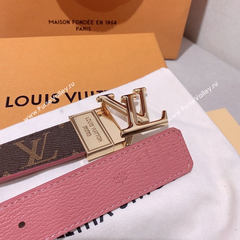 Louis Vuitton Monogram Canvas Belt 3cm with LV Buckle Light Pink 2023 LV10188 (99-231018141)