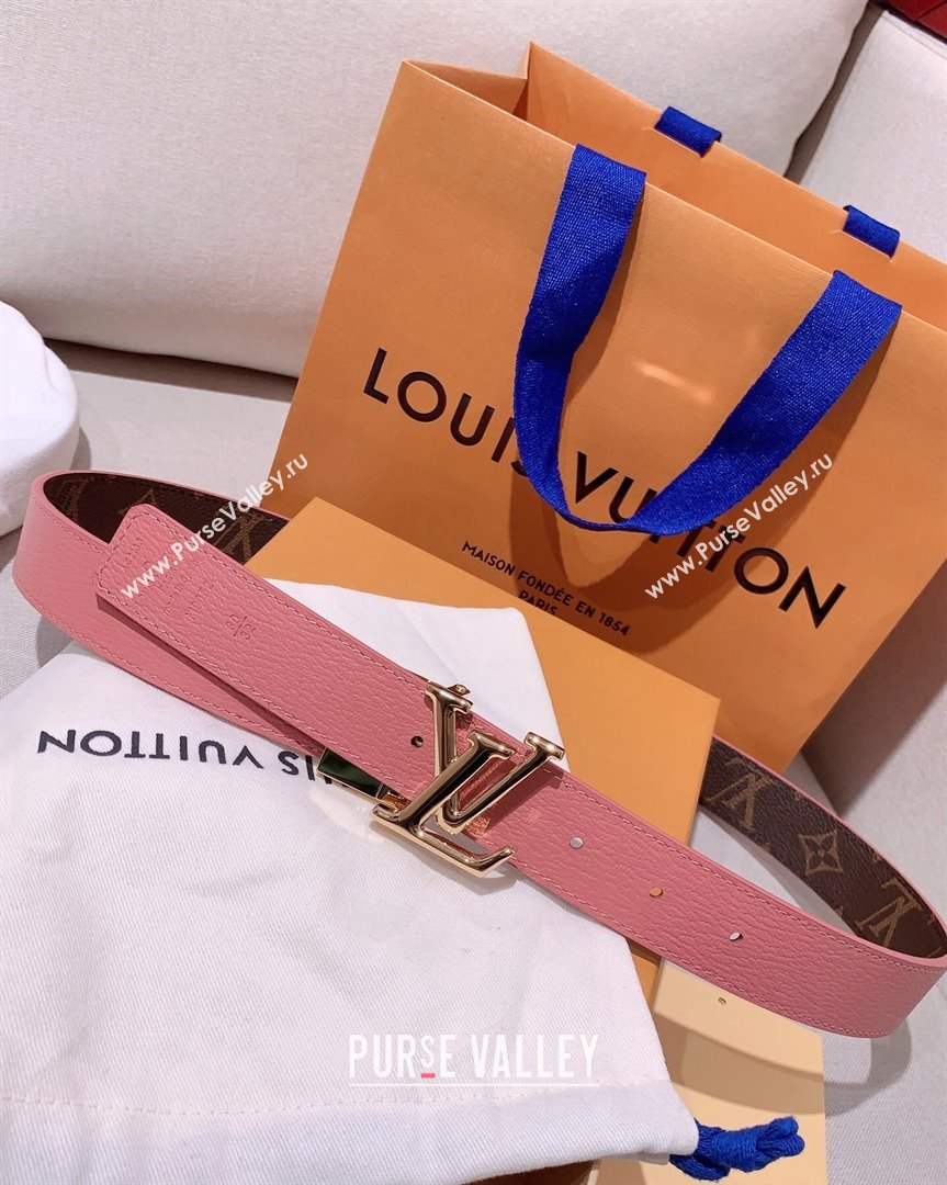 Louis Vuitton Monogram Canvas Belt 3cm with LV Buckle Light Pink 2023 LV10188 (99-231018141)