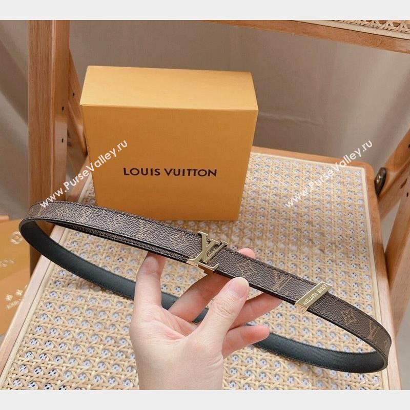 Louis Vuitton Monogram Canvas Belt 2cm with LV Buckle Black 2023 LV10184 (99-231018129)