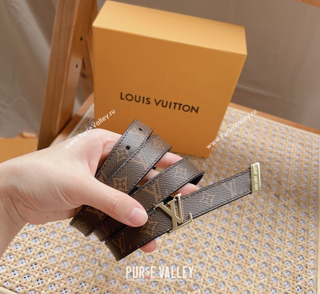 Louis Vuitton Monogram Canvas Belt 2cm with LV Buckle Black 2023 LV10184 (99-231018129)