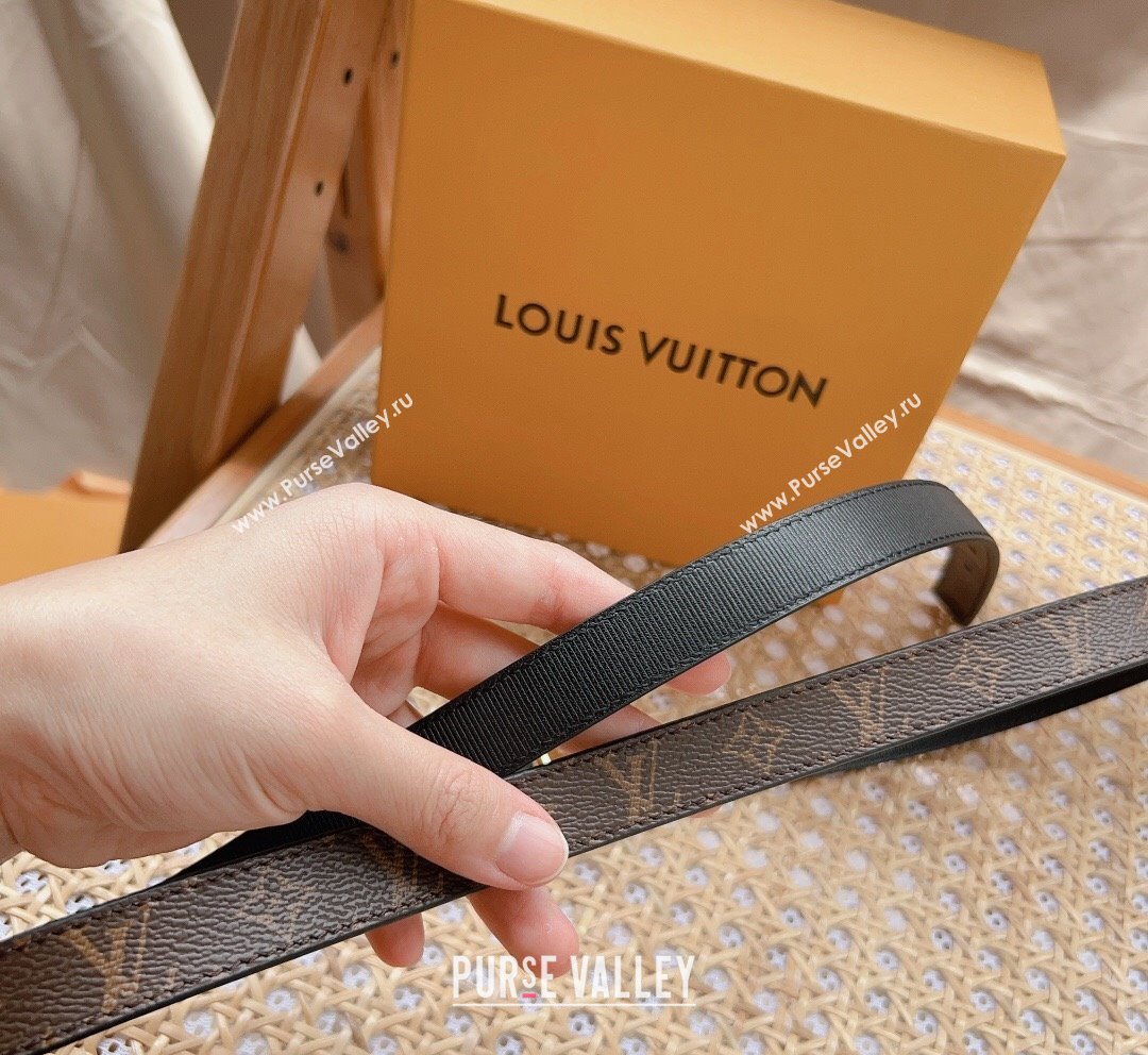 Louis Vuitton Monogram Canvas Belt 2cm with LV Buckle Black 2023 LV10184 (99-231018129)