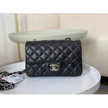 Chanel Lambskin Classic Mini Flap Bag A69900 Black/Silver 2023 (SM-231227003)