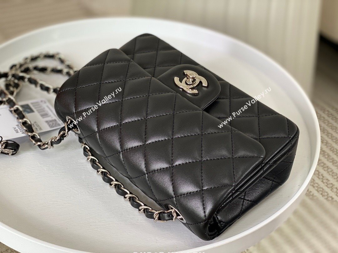 Chanel Lambskin Classic Mini Flap Bag A69900 Black/Silver 2023 (SM-231227003)