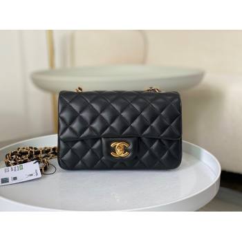 Chanel Lambskin Classic Mini Flap Bag A69900 Black/Gold 2023 (SM-231227004)