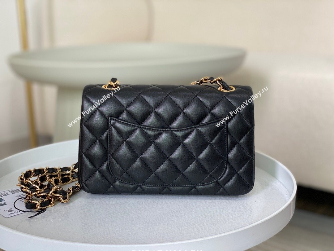 Chanel Lambskin Classic Mini Flap Bag A69900 Black/Gold 2023 (SM-231227004)