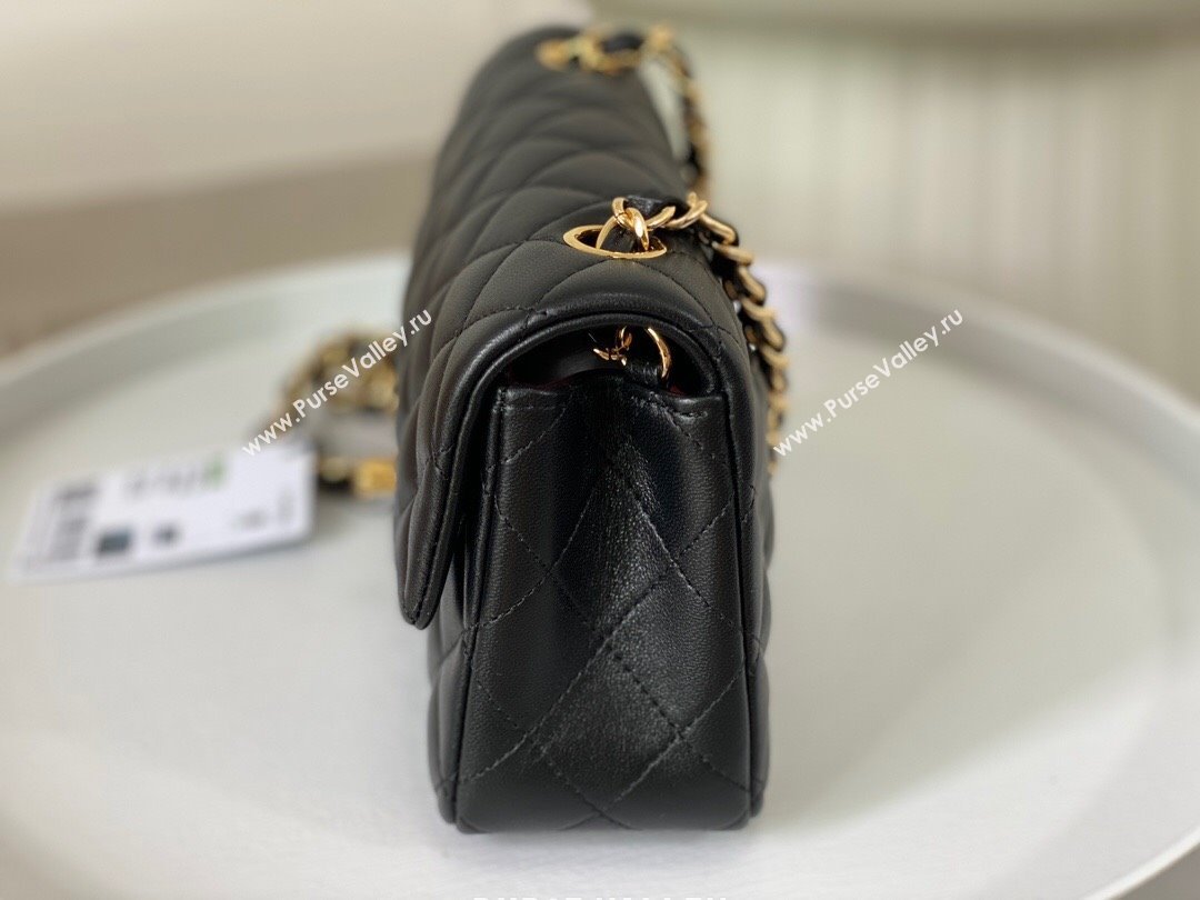 Chanel Lambskin Classic Mini Flap Bag A69900 Black/Gold 2023 (SM-231227004)