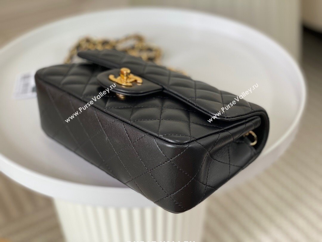 Chanel Lambskin Classic Mini Flap Bag A69900 Black/Gold 2023 (SM-231227004)