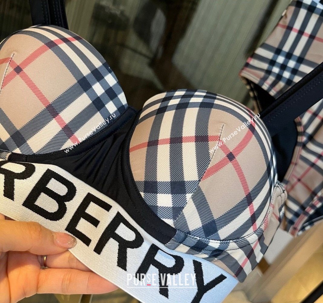 Burberry Two Pieces Check Swimwear Beige 2024 030601 (XMN-240306048)