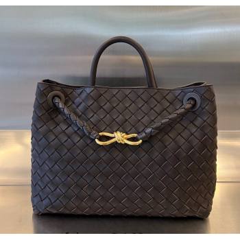 Bottega Veneta Medium Andiamo Top Handle Bag in Intrecciato Leather Fondant Brown 743572 2025 0731 (WT-250731027)