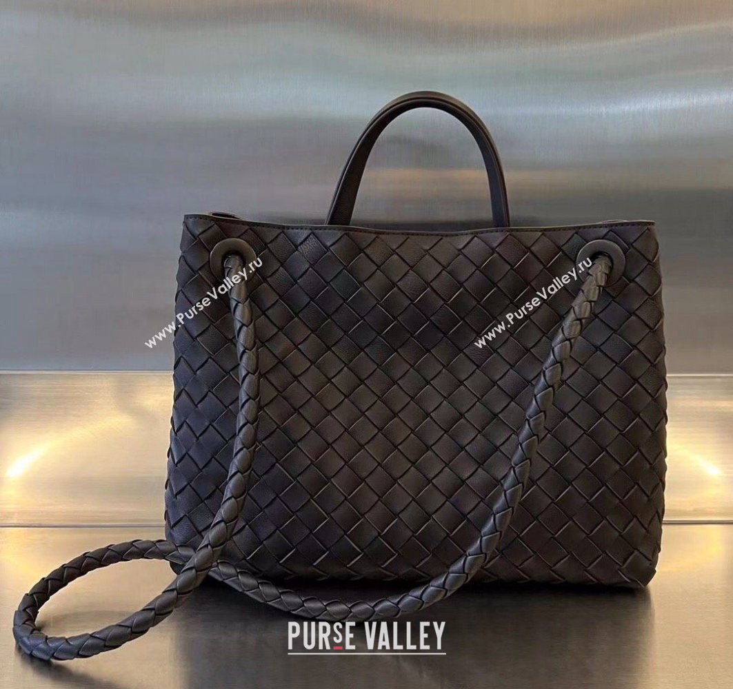 Bottega Veneta Medium Andiamo Top Handle Bag in Intrecciato Leather Fondant Brown 743572 2025 0731 (WT-250731027)