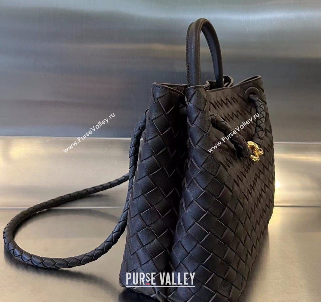 Bottega Veneta Medium Andiamo Top Handle Bag in Intrecciato Leather Fondant Brown 743572 2025 0731 (WT-250731027)