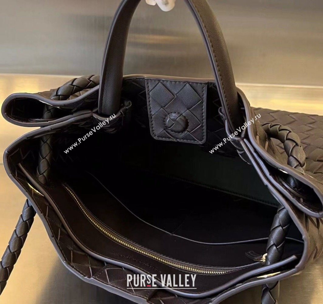 Bottega Veneta Medium Andiamo Top Handle Bag in Intrecciato Leather Fondant Brown 743572 2025 0731 (WT-250731027)