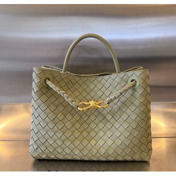 Bottega Veneta Medium Andiamo Top Handle Bag in Intrecciato Leather Travertine Green 743572 0731 (WT-250731031)