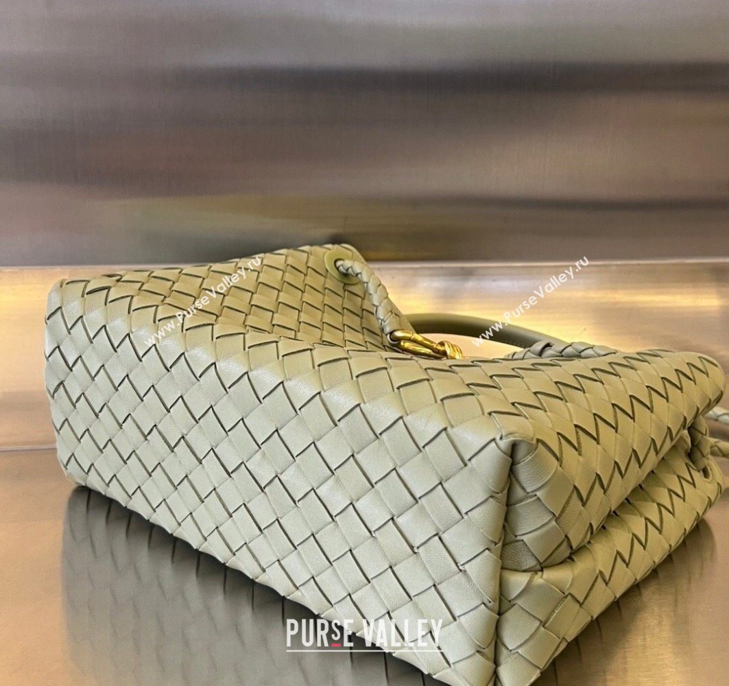 Bottega Veneta Medium Andiamo Top Handle Bag in Intrecciato Leather Travertine Green 743572 0731 (WT-250731031)