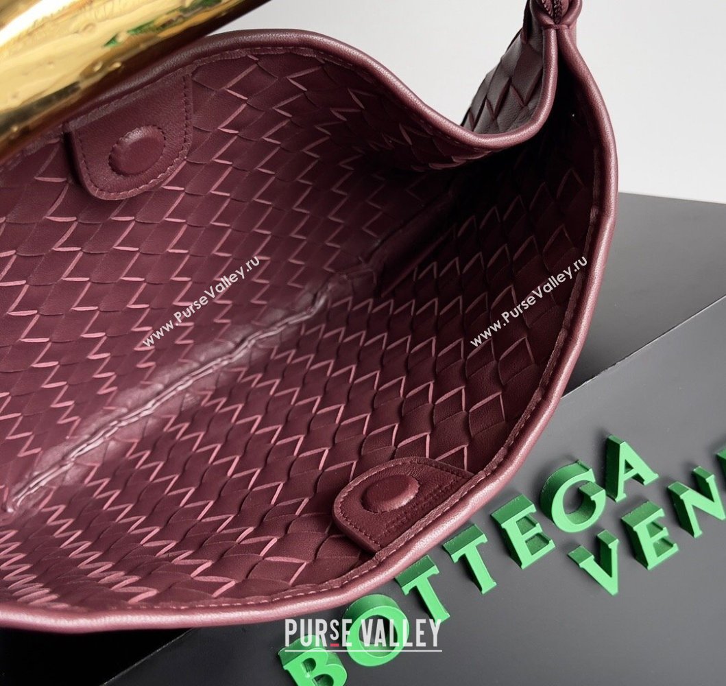 Bottega Veneta Sardine Bag in Intrecciato Leather Barolo Red 2024 716082 (YX-241217055)