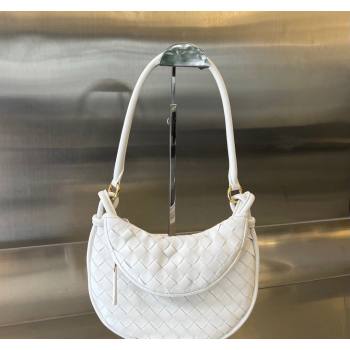 Bottega Veneta Small Gemelli Shoulder Bag in Intrecciato Leather White 2023 776764 (WT-231116017)