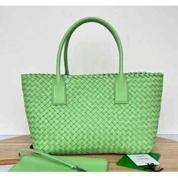 Bottega Veneta Medium Cabat Tote Bag in Intrecciato Leather Lemond Green 2023 608810 (WT-231212072)