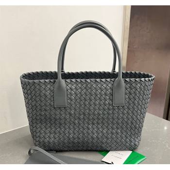 Bottega Veneta Medium Cabat Tote Bag in Intrecciato Leather Thunder Grey 2023 608810 (WT-231212075)