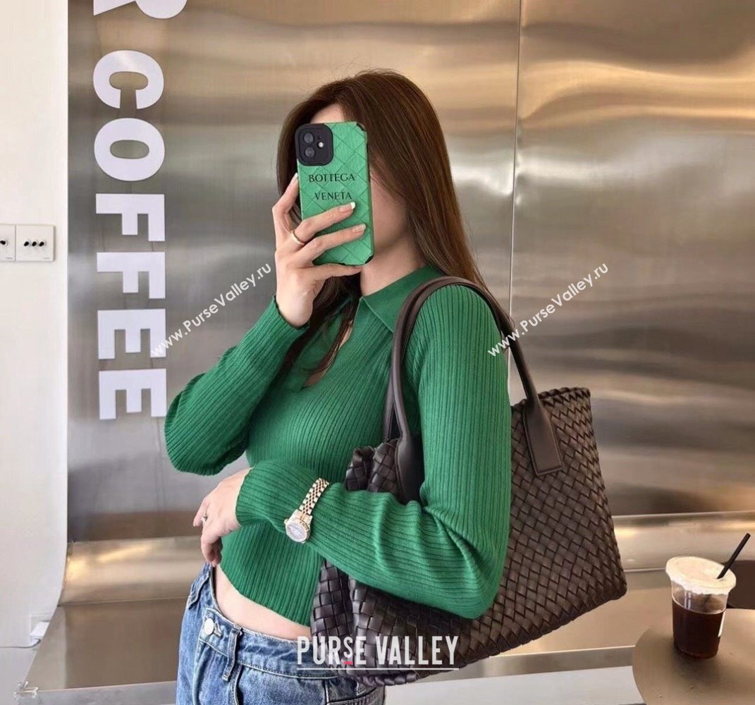 Bottega Veneta Medium Cabat Tote Bag in Intrecciato Leather Fondant Brown 2025 608810 (WT-250519096)