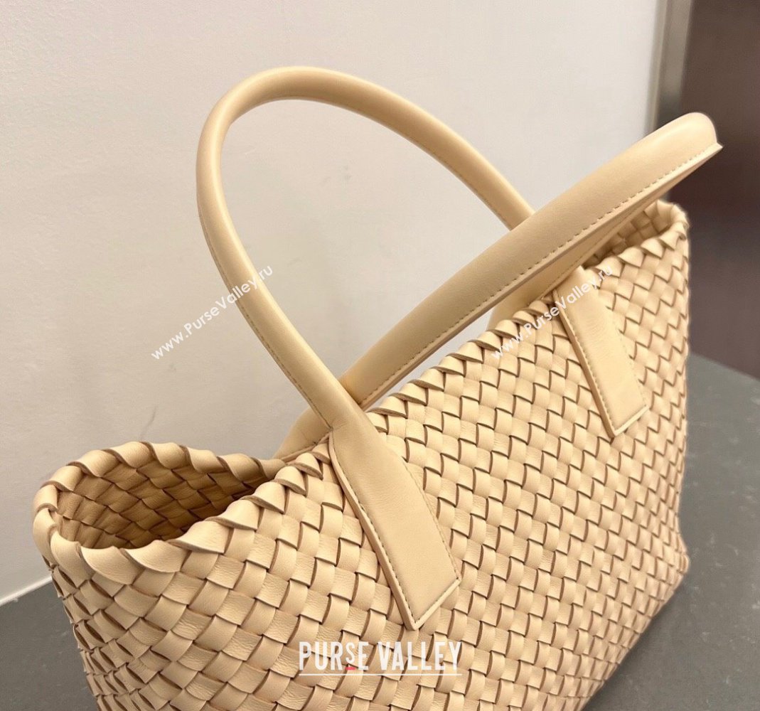 Bottega Veneta Medium Cabat Tote Bag in Intrecciato Leather Porridge Yellow 2023 608810 (WT-231212077)