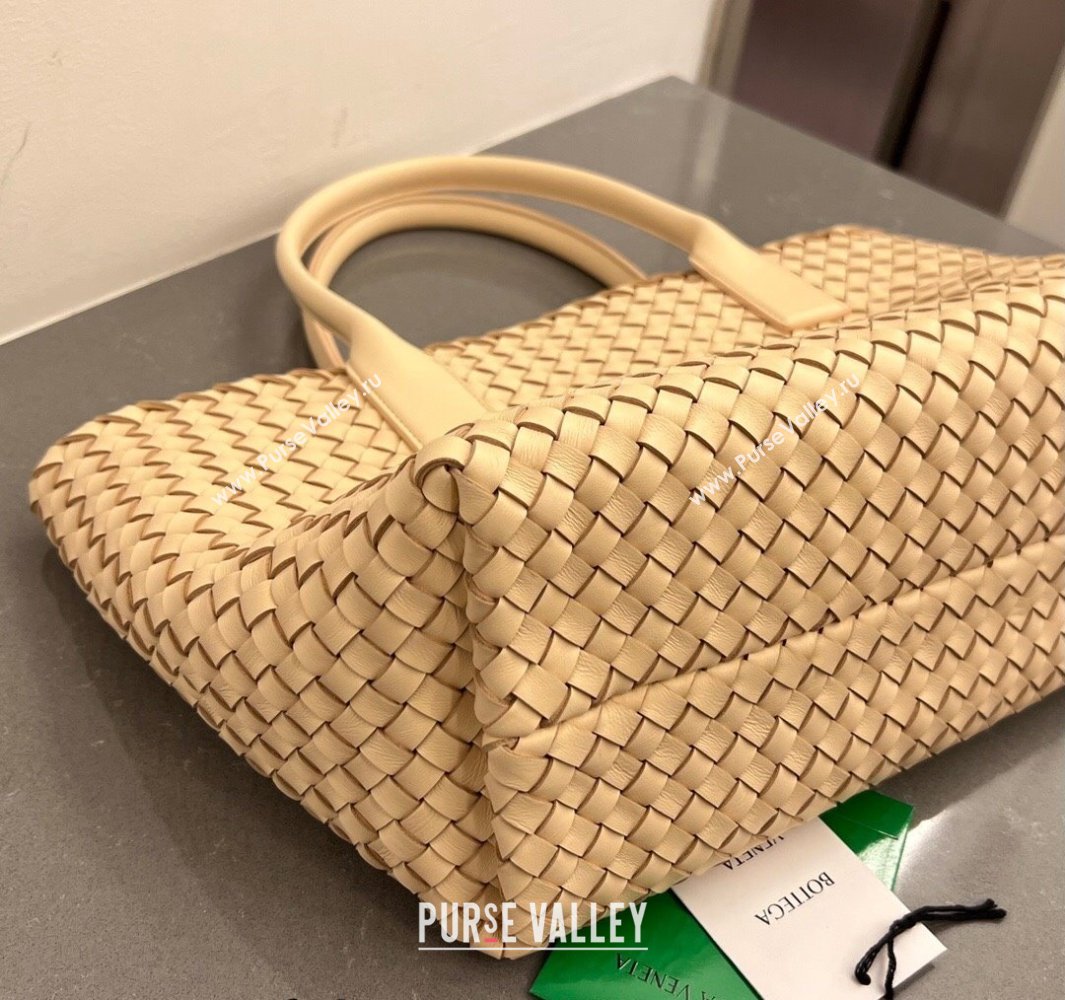Bottega Veneta Medium Cabat Tote Bag in Intrecciato Leather Porridge Yellow 2025 608810 (WT-250519097)