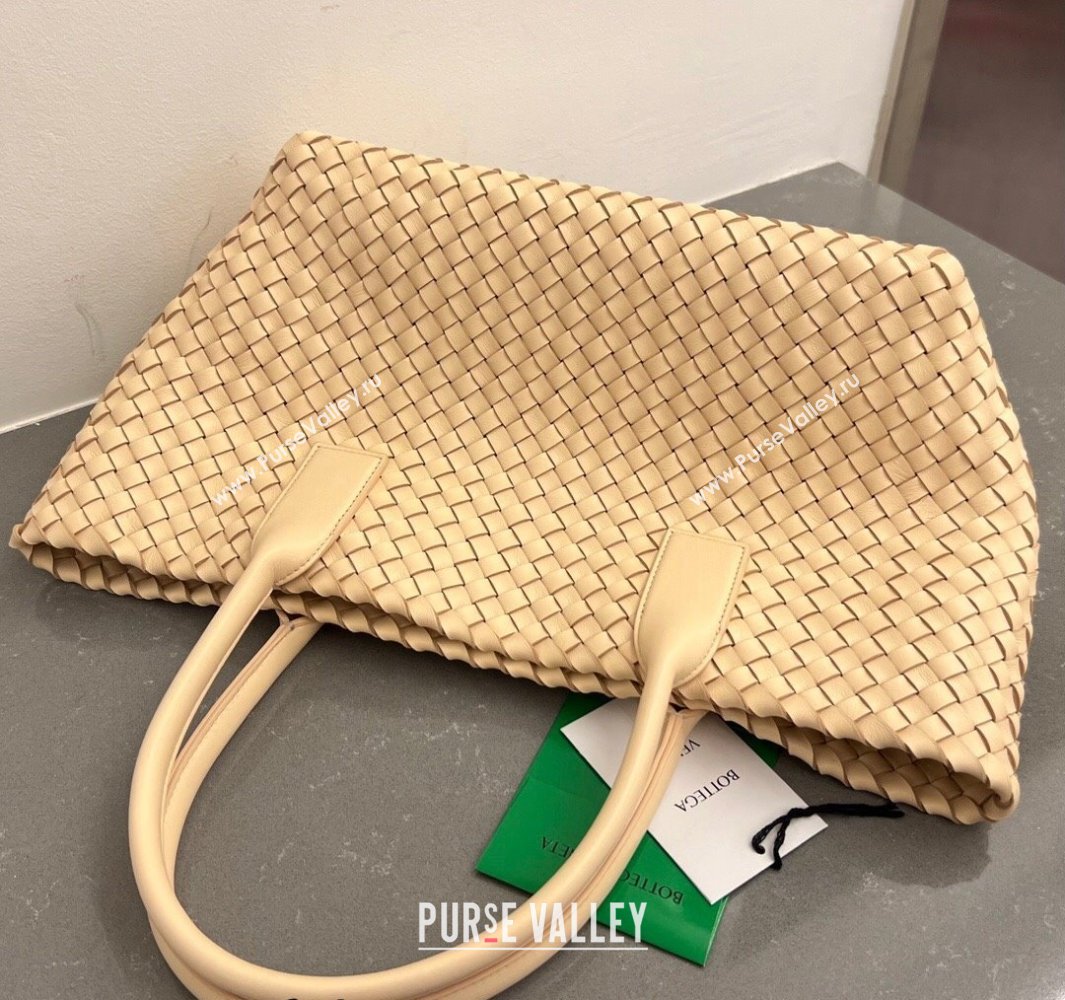 Bottega Veneta Medium Cabat Tote Bag in Intrecciato Leather Porridge Yellow 2025 608810 (WT-250519097)