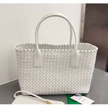 Bottega Veneta Medium Cabat Tote Bag in Intrecciato Leather White 2023 608810 (WT-231212078)