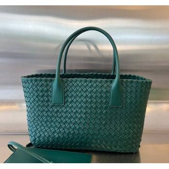 Bottega Veneta Medium Cabat Tote Bag in Intrecciato Leather Turq Green 2025 608810 (WT-250519091)