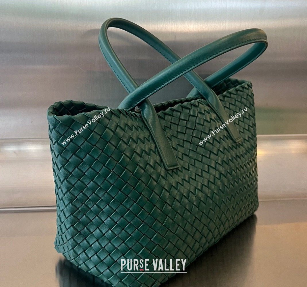 Bottega Veneta Medium Cabat Tote Bag in Intrecciato Leather Turq Green 2023 608810 (WT-231212067)