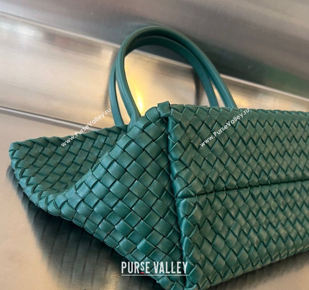 Bottega Veneta Medium Cabat Tote Bag in Intrecciato Leather Turq Green 2025 608810 (WT-250519091)