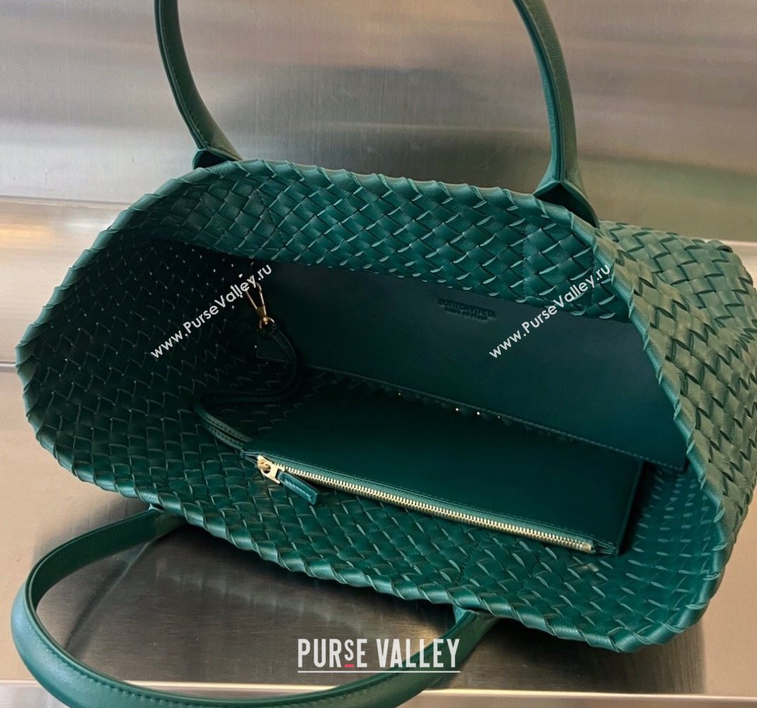 Bottega Veneta Medium Cabat Tote Bag in Intrecciato Leather Turq Green 2023 608810 (WT-231212067)