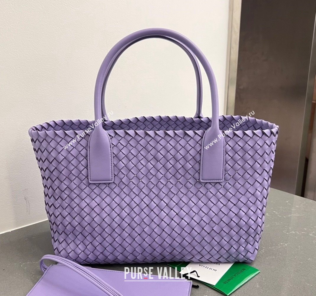 Bottega Veneta Medium Cabat Tote Bag in Intrecciato Leather Purple 2023 608810 (WT-231212071)