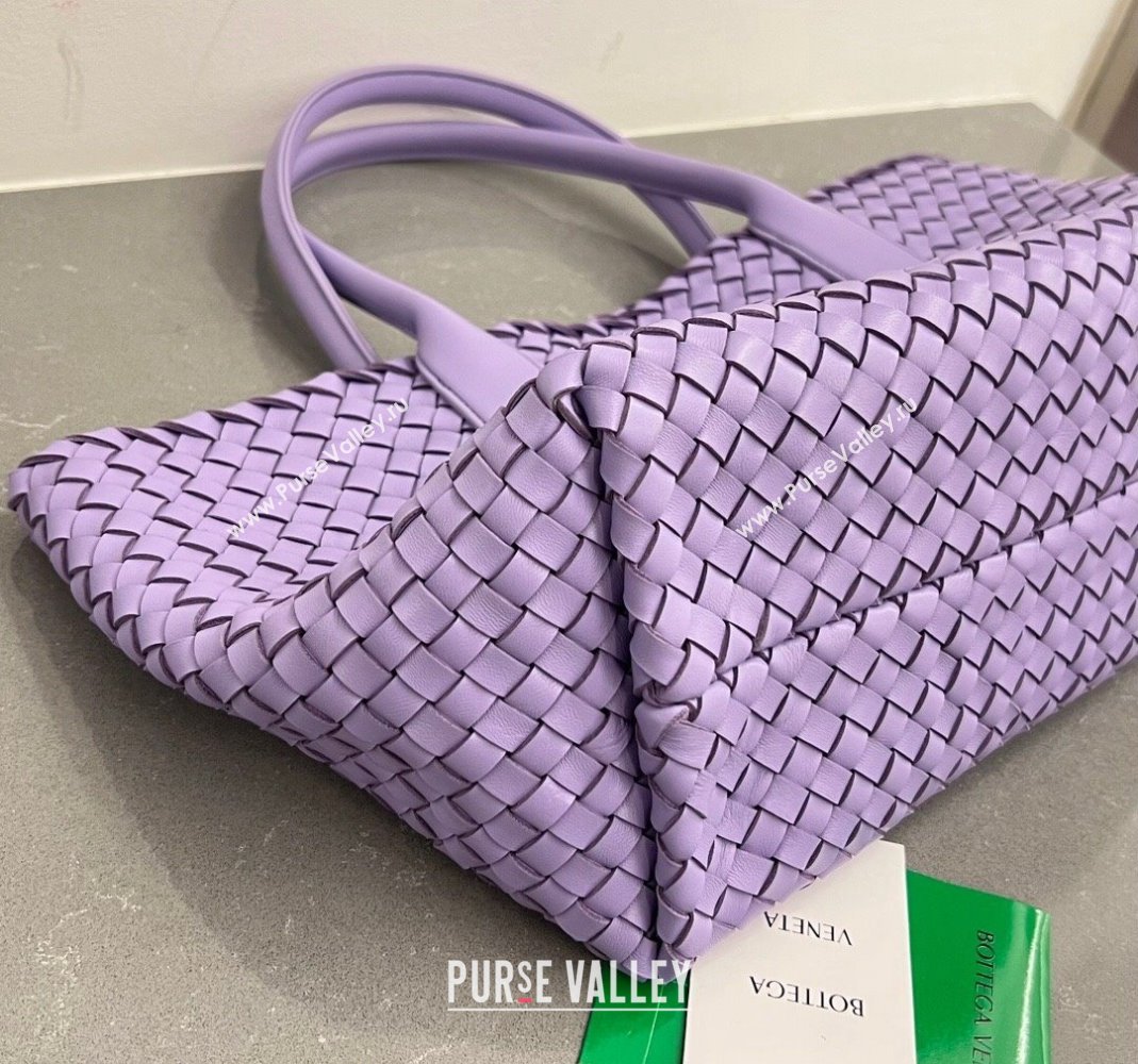 Bottega Veneta Medium Cabat Tote Bag in Intrecciato Leather Purple 2023 608810 (WT-231212071)