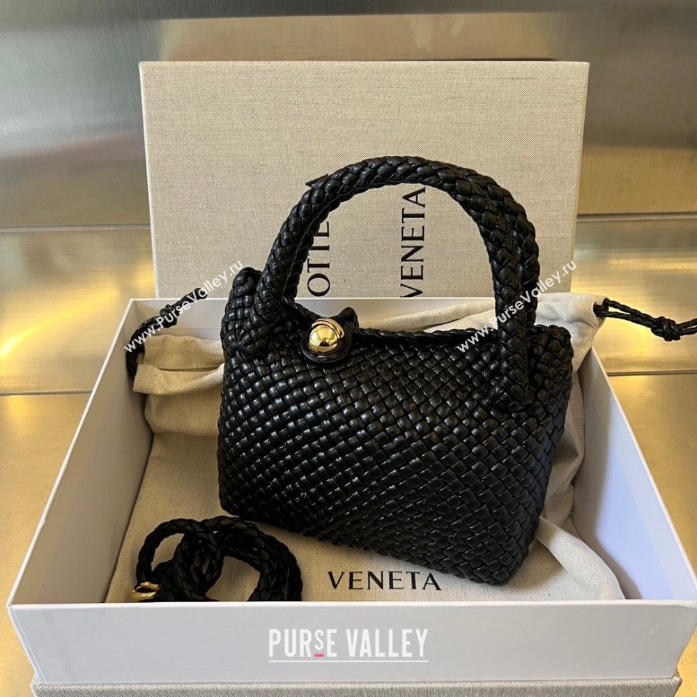 Bottega Veneta Mini Tosca Bag in Intrecciato Leather 776755 Black 2023 (WT-240119115)