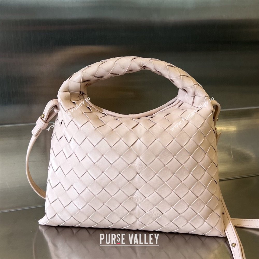 Bottega Veneta Mini Wallace Hobo Bag in Intrecciato Leather 754443 Lotus Pink 2023 (WT-240119114)