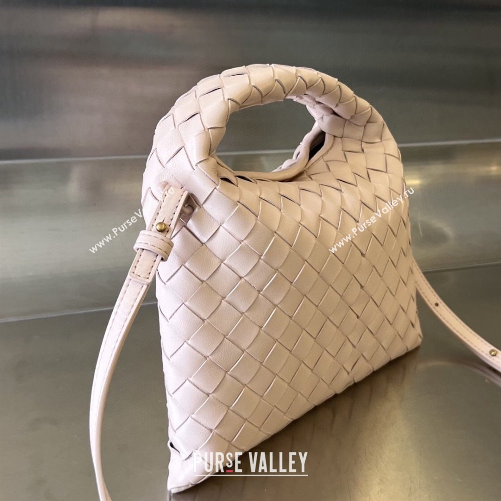 Bottega Veneta Mini Wallace Hobo Bag in Intrecciato Leather 754443 Lotus Pink 2023 (WT-240119114)