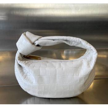 Bottega Veneta Mini Jodie Hobo in Alligator Leather White 2024 717709 (WT-240221095)