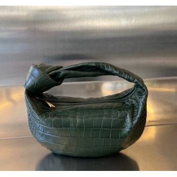 Bottega Veneta Mini Jodie Hobo in Alligator Leather Dark green 2024 717709 (WT-240221097)