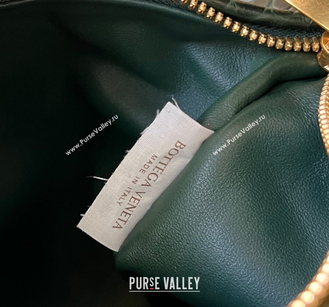 Bottega Veneta Mini Jodie Hobo in Alligator Leather Dark green 2024 717709 (WT-240221097)